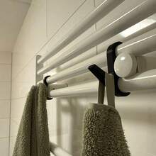 2pcs Round Radiator Pipe Drying Rack Hooks, No-Drill Towel Hooks For Bathroom Radiator Pipe, Indoor Clothes Hanging Hooks - Multicolor - View 11