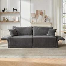 Modern Minimalist Fabric Sofa With Multifunctional Conversion: Comfortable Sofa Bed For Living Rooms, Offices And Studios, Foldable Double Sofa Bed For Small Apartments. - 灰色 - 查看 5