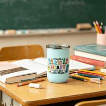 1pc 12oz Stainless Steel Oval Insulated Tumbler With Lid, Portable Travel Mug, Suitable For All Seasons, Teacher's Day Gift - Color - View 9