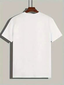 1 camiseta de hombre de inspiración vintage de - 100% algodón, cuello redondo, manga corta, casual para todas las estaciones, 220 g/m², perfecta para el Día de San Valentín, el Dí - Blanco - Ver 2