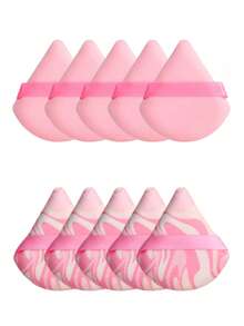 Triangle-Shaped Velvet Powder Puff 5/10/20/30/50/100pcs,Made Of Super-Soft Velvet, Designed For Contouring, Eye, And Corner, Suitable For All Skin Types. - Multicolor - View 9