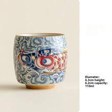 Master Cup Plant Ash Koi Full Color Teacup Kung Fu Tea Set Tea Tasting Cup Household Tea Single Cup Tea Cup Ceramic - 2-piece Set B - View 8