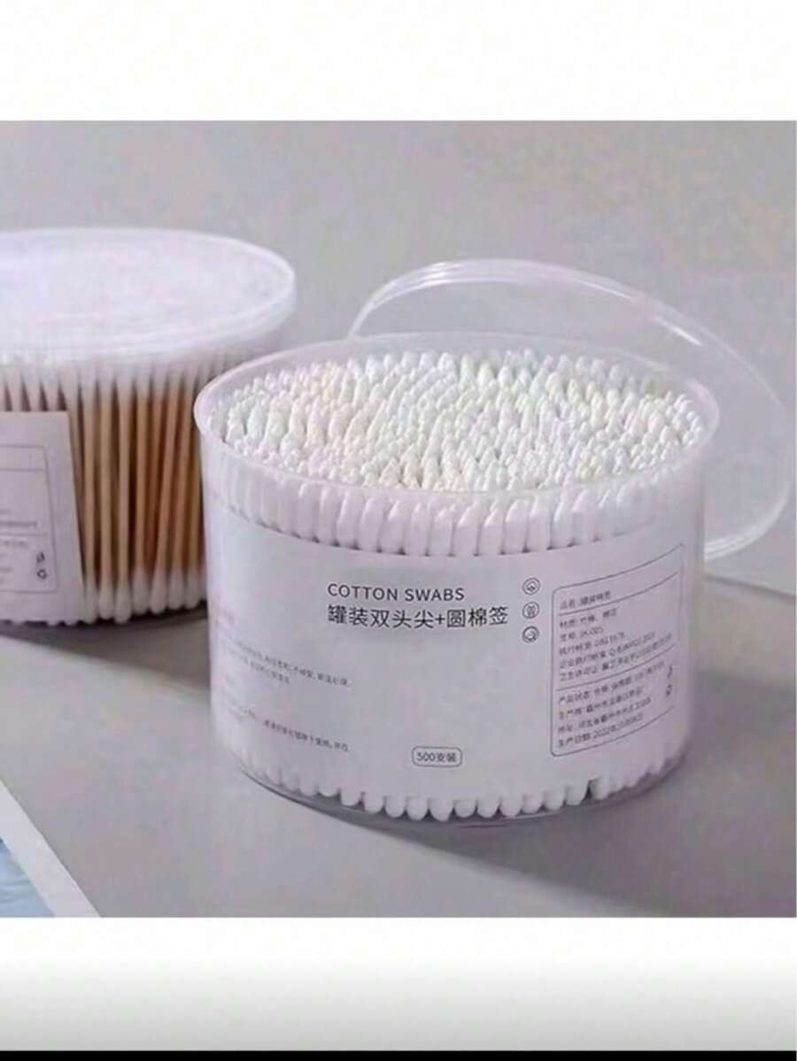 1000/500/100pcs Bamboo Handle Universal Cotton Swabs, Standard Double-Ended Cotton Bud Design, Suitable For Personal Hygiene, Home Cleaning, Beauty, Ear Care, Application, Cleaning, Multi-Purpose Personal Care Accessory, Ergonomic Design - A - View 1