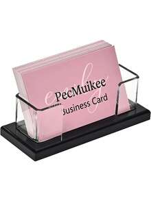 1pc Business Card Holder - Acrylic Business Card Display For Desk, Cards Organizer For Office, Reception, Vendor Booth And Trade Shows - Left and Right - View 4