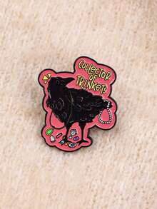 COLLECTOR TRINKETS Enamel Pin Black Crow Brooch Lapel Pins Badge On Backpack Clothing Accessories Punk Jewelry Friends Gifts - Multicolor - View 6