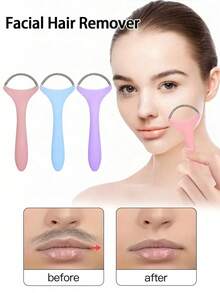 Stainless Steel Spring Women's Portable Threaded Facial Hair Remover, Suitable For Removing Excess Hair From Upper Lip, Chin, Cheeks And Eyebrows, Using Gentle And Effective Spring Technology, Women's Beauty Makeup Tool - Multicolor - View 2
