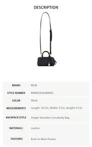 Mcm Ella Series Printed Women's Shoulder Crossbody Handbag MWBESEA04BK001 - 黑色MWBESEA04BK001 - 查看 5