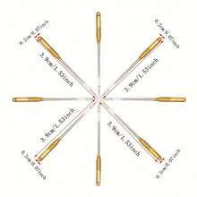 10pcs/Pack Universal Sewing Needles, Gold Coated, Suitable For Home And Sewing Machines, Fit For Various Sewing Tasks, Fabric Sewing, Precise Threading, Seamless Stitching, Strong Durability - Golden - View 3