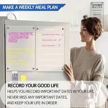 1pc Transparent Acrylic Magnetic Message Board, Erasable Weekly Planner/To-Do List Fridge Magnet, Suitable For Home And Office (+1 Whiteboard Marker), Best Gift For Birthday And Graduation - Message Board - View 5
