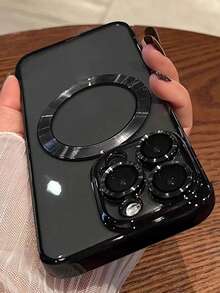 VRNOEI 奢華電鍍透明手機殼，支持磁吸無線充電，適用於 iPhone 17 Pro Max 17 Pro 17 Pro 16 15 14 13 12 11 Pro Max，全方位保護透明背蓋 - 鈦灰色 - 查看 23