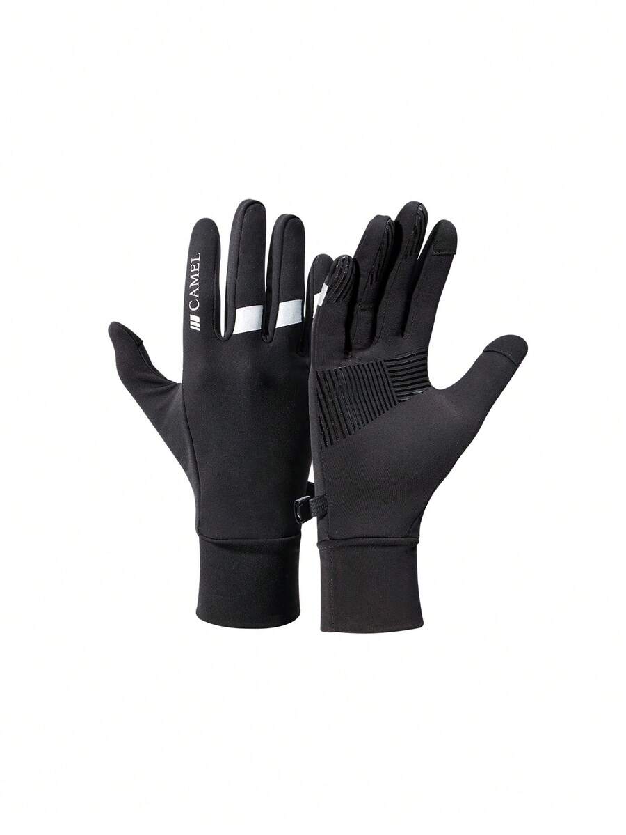 CAMEL CROWN Men Women Winter Thermal Fleece Lined Touch Screen Gloves, Anti-Slip Cycling Driving Gloves For Electric Scooter - Phantom Black - View 1
