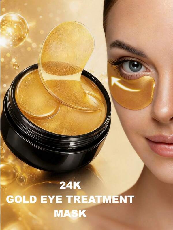 60pcs Gold Eye Masks, Under Eye Patches, Strong Moisturiz, Cooling, Look Reduced Wrinkles, Look Reduced Dark Circles, Gel Eye Patches Suitable For Swollen Eyes Dark Circles, Improved Under The Eye Patches Skin Loosen, Improve And Firm Eye Skin