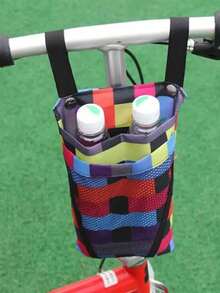 1pc/2pcs Bicycle Front Bag, Dual Pocket Design, Can Hold Water Bottle, Phone And Keys, Made Of Thick Wear-Resistant Waterproof Fabric, One-Click Storage For Small Items During Cycling - Multicolor - View 5