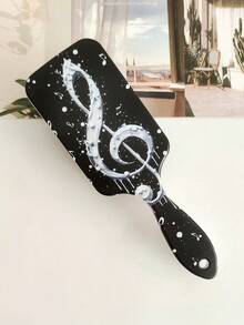 BEATURE 2pcs/1pc Black Musical Note Pattern Air Cushion Comb, Scalp Massage Comb, Anti-Static, Durable ABS Handle, Nylon Bristles, Suitable For All Hair Types, High Quality Air Cushion Comb - Air Cushion Comb - View 2