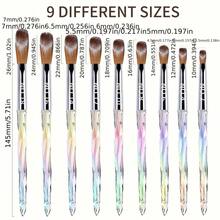 9 Pcs Acrylic Nail Brush Set, Nail Brush For Extension Sculpting And Color Coating Application - Multicolor - View 6