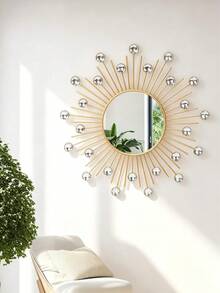 1pc Creative Iron Wall Mirror, Sofa Wall Multi-Functional Decorative Mirror, Entryway Decorative Mirror, Modern Living Room Wall Decor, Fashion Wall Hanging Decor, Best Birthday Graduation Gift, Home Decor, Back To School Room Decor, School Supplies - one-size - View 15