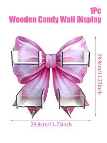 1pc Wooden Dessert Display Stand, Arched Dessert Stand, Birthday Decoration, Tabletop Decor, Birthday Party Supplies, Tabletop Decoration, Gender Reveal Party Supplies, Pink Party Decoration, Baby Shower Party Favors, Wedding Decoration, Newborn Party Decoration, Bridal Shower Display Stand, Home Decor, Room Decor - Bow - View 8