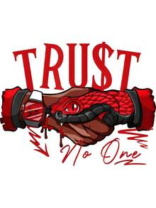 Snake Trust No One Red Taxi 12s Matching Tee For Men Women T-Shirt - 黑色 - 查看 3
