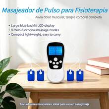 Set de estimulador muscular corporal de pulso digital, incluye aparato masajeador + 4 almohadillas de electrodos, 8 modos y 15 niveles de intensidad, disponible en color verde y blanco. Adecuado para uso en hogar, oficina, gimnasio y terapia personal, alivia dolores musculares en deportistas y adultos mayores. - Multicolor - Ver 4