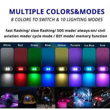 Tutu Car Led Light RGB LED Portable Party Light,Remote Control Wireless 8 Colors Strobe Lighting,Rechargeable Footwell Lights,Under Glow Kits Car Mods, Exterior Interior Decorative Accessories, Flash Warning Lamps For SUV Truck Motorcycle Bike Scooter, Birthday Gift - 2 Lights - View 5