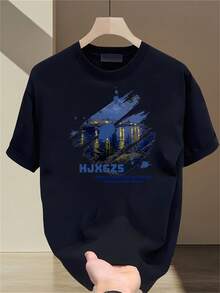 [Envío en 24h desde DE/FR/ES]Camisetas Gráficas para Hombre - Camiseta de Estilo Urbano de Verano, Manga Corta de Algodón con Cuello Redondo, Lavable a Máquina, Ropa Casual - el regalo perfe - A - Ver 9
