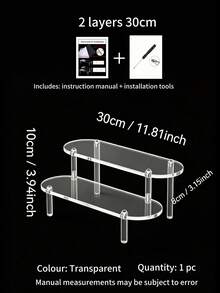 1pc Clear Acrylic Perfume Organizer Display Stand, Oval Riser Shelf For Fragrance Bottles, Makeup, Essential Oils, Collectibles, Countertop Cosmetic Storage Rack - View 9