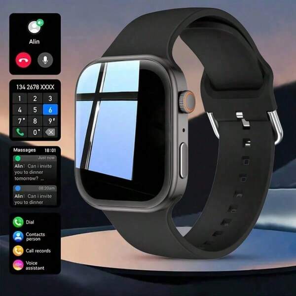 Smart Watch, Dial/Answer Calls, Message Notifications, Multiple Sports Modes, Pedometer/Calorie Counter, Shutter Control, Music Playback, Full Touch Screen, Silicone Strap, Compatible With Android/IOS Phone, The Perfect Gift
