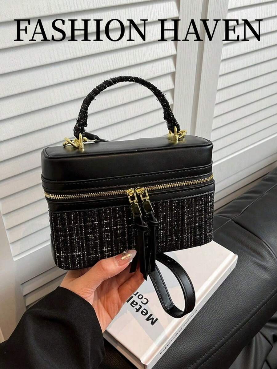 New Autumn/Winter Women Hard-Shell Blue Shoulder/Crossbody/Top Handle Tote Bag, Fashion Box Shaped Casual Makeup Bag, Student Bag