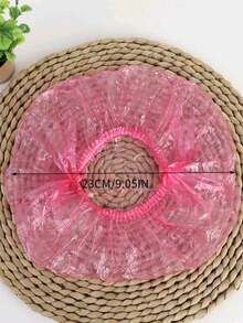 100pcs/Pack Thickened Shower Cap, Waterproof Bathroom And Kitchen Oil-Proof Cap, Salon Hair Dye And Care Protection Cap - Thickened version - View 3