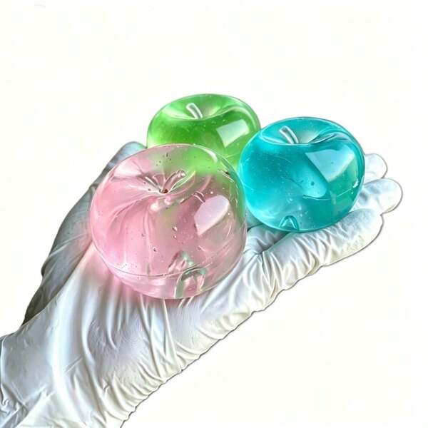 A Soft-Colored Crystal Apple With An Extremely Thin Skin, Smooth And Elastic Texture. It Is Both A Cute Toy And A Tactile Sensory Toy. Perfect For Display On An Office Desk And An Excellent Gift For Office Colleagues.