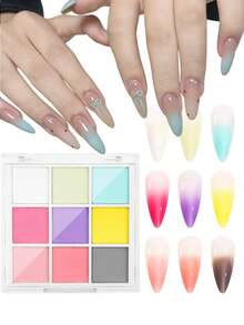 Set Bubuk Padat Nail Art 9 Warna, Hasil Akhir Cat Eye dan Aurora, Tekstur Mengkilap, Tanpa Bau dengan Efek Gradien DIY untuk Desain Kuku Kreatif, Hadiah Sempurna - MultiWarna - View 5