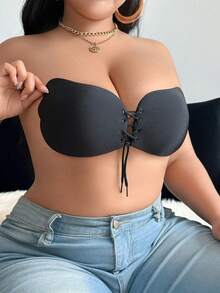 1pc Invisible Strapless Adhesive Bra, Seamless Push-Up Bra, Reusable, Suitable For Dresses - Multicolor - View 4