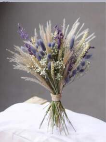 Brown Artificial Reed Grass Bouquet, Large Rabbit Tail Grass, 43.18cm Bohemian Style Fluffy Artificial Reed, Wedding Home Tabletop Party Decoration (Classic Style) - Purple - View 5