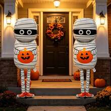 Set Balon Foil Aluminium Mumi Berdiri Halloween 1/2 buah, Balon Dekorasi Adegan Pesta Halloween - beraneka warna - View 3
