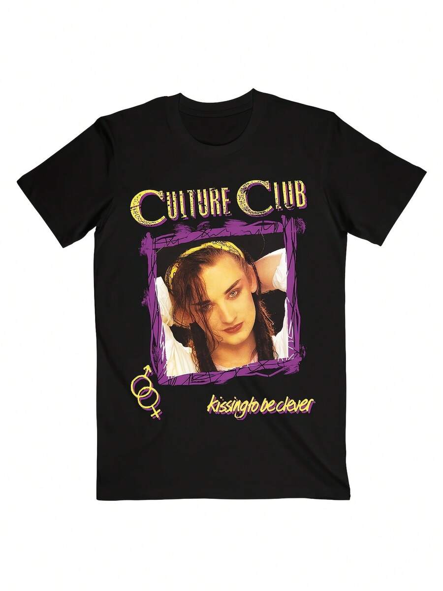 T-shirt imprimé iconique Boy George Culture Club pour hommes et femmes - T-shirt rétro unisexe convenant aux fans, col rond souple, coupe ample, lavable en machine