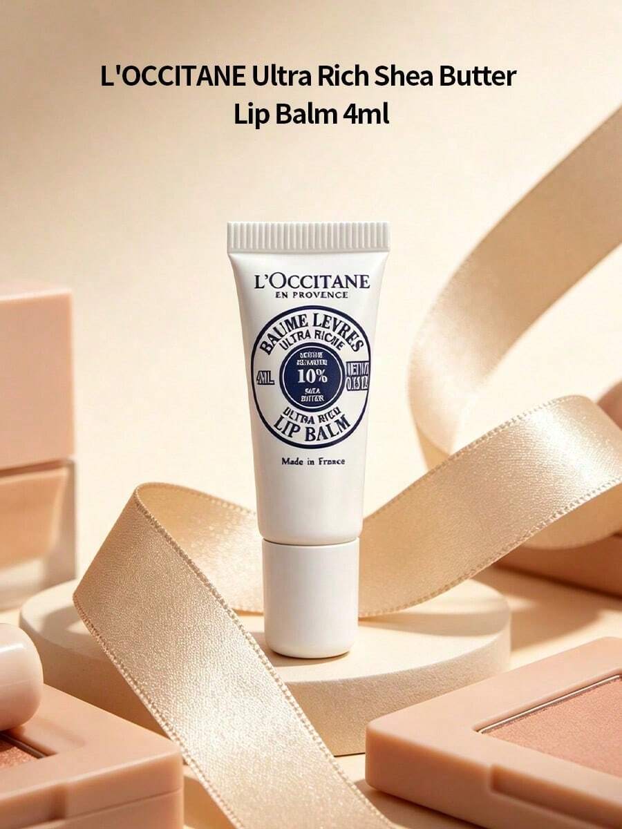 L'Occitane Ultra Nourishing Shea Butter Lip Balm, 10% Shea Butter Repairing Lip Balm 4ml Mini Tube Sample, Melembapkan dan Memperbaiki Bibir Kering dan Pecah-pecah, Pelembap Bibir Mini Portabel - Rasa shea butter - View 1