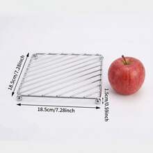 (Set) Stainless Steel Heat-Resistant Mat + Hook, Suitable For Hot Pot/Plates, Ideal For Modern Kitchens And Holidays (Back To School, Halloween, Etc.). Elegant Dining, Essential For Guests, Perfect Gift. Kitchen Necessity - View 3
