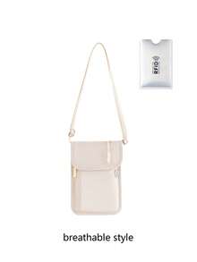 Multi-Compartment Crossbody Phone Bag, Anti-Theft Small Square Bag, Lightweight Solid Color Wear-Resistant Travel Passport, Versatile Hands-Free Carry - Multicolor - View 17