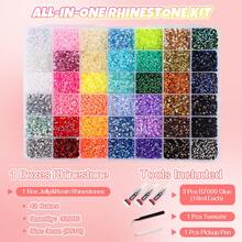 42 Colors Resin Jelly Flat Back Rhinestone Set (With Tweezers, Glue, Rhinestone Pen), Flat Back Diamond Sticker Handmade Tool Kit, Colorful Crystal Rhinestone Material Pack With 3pcs B7000 DIY Glue, Suitable For Hat, Book Rhinestone Decoration And Various Handmade DIY Craft Materials - 42 Color Kit (3 Glues) - View 3