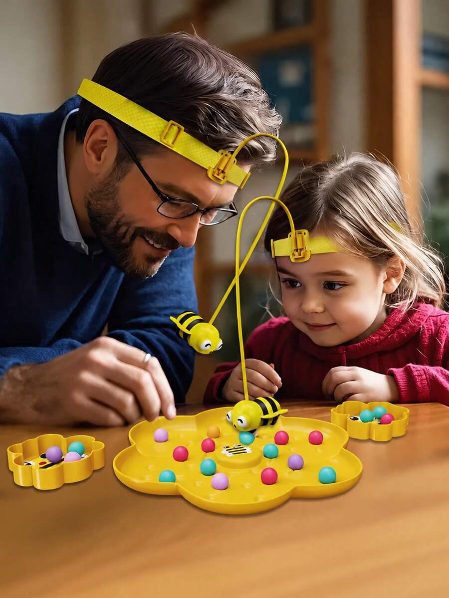 Children's Bee Honey Collection Magnetic Toy For Early Education - Interactive Family Multi-Player Fishing Magnetic Tabletop Game Toy