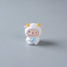 1件迷你可愛小羊桌面擺飾，汽車儀表板與電腦螢幕裝飾，蛋糕裝飾小雕像，適合女性的甜美禮物 - 小羊咩咩 - 查看 13