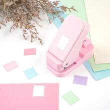 1x0.8inch Postage Stamp Edge Paper Punch For Junk Journal & Scrapbooking, Stackable Craft Punches With Precision Alignment Cutout Design For Card Making-Pink - Medium Pink - View 7