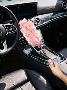 Car Dust Remover And Window Cleaner Set: Anti-Static Brush, For Car/Living Room/Bedroom/Desktop Dusting And Windshield Cleaning (1/3/5 Replacement Brush Heads) - Type a - View 8