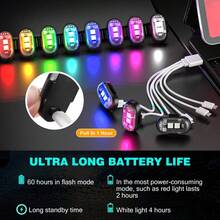 2PCS/6PCS LED Drone Decorative Lights Aircraft Flashing Lights, With Wireless Remote Control USB Charging, RGB Multicolor Ambient Lights, Neon Lights, With Remote Control, Night Anti-Collision Lights, RV Interior Lighting, Suitable For Halloween Decoration Lighting, IP65 Waterproof Rating - Multicolor - View 10