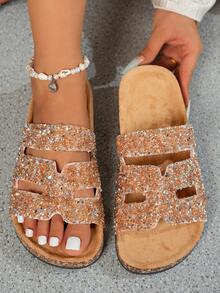 Women's Fashion Flat Slippers Suitable For Daily Wear - Champagne - View 3