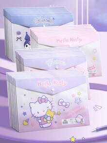 Sanrio Document Folder 2pcs Set Hello Kitty A4 Cute Cartoon File Bag Transparent Waterproof Sealed Plastic Bag Back To School Student Supplies (Some Styles Random) - Multicolor - View 1