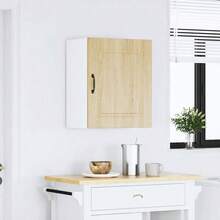 vidaXL Spülenunterschrank Kalmar Helle Eiche Khaki 80x46x81,5 cm Holzwerkstoff, Küchenunterschrank, Unterschrank für Küche, Küchenzeile, Küchenschrank - hellbraunes Khaki - Übersicht 12