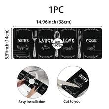 1pc Black Kitchen Knife & Fork Pattern Rubber Faucet Splash Guard Mat, Bathroom Faucet Anti-Splash Pad, Mud Guard, Moisture-Proof Non-Slip Faucet Mat, Kitchen Countertop Accessory. Protect Your Kitchen Countertop. - Multicolor - View 11