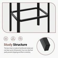 Taburetes de bar de altura encimera de 24 pulgadas, pack de 2 o 4 unidades. Sillas de cocina para zona de desayuno en piel sintética PU, con tapizado acolchado de 2 pulgadas de grosor - 4 piezas negras - Ver 4