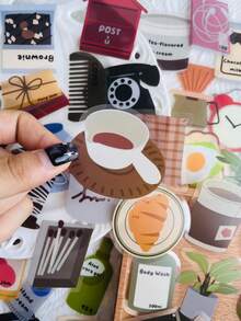 50PCS Daily Decoration Stickers Waterproof PET Gift Decoration Scrapbook Laptop Luggage Guitar Water Cup Phone Case DIY Decal - Multicolor - View 5